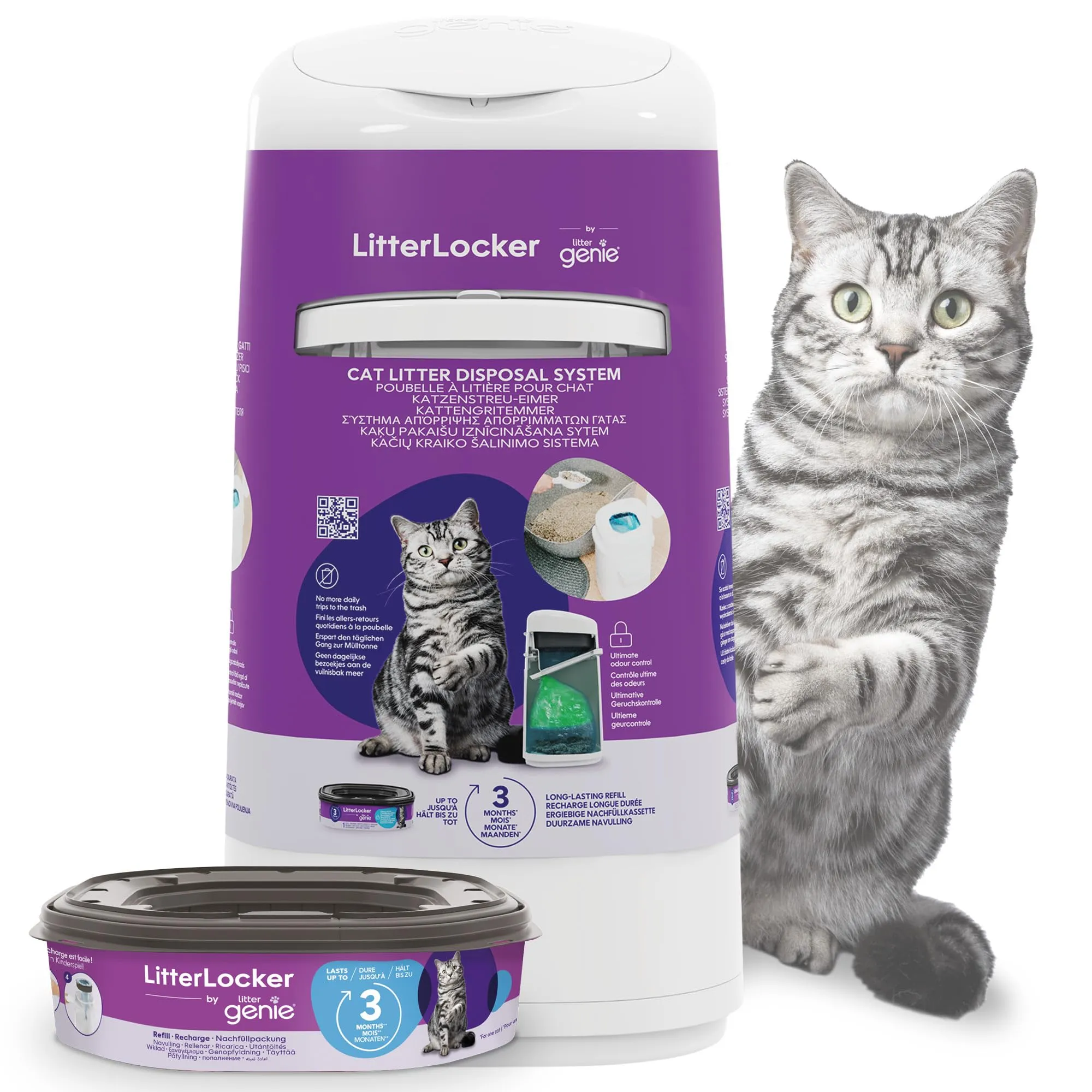 Litter Genie LitterLocker Fashion - Contenitore con Ricarica 3 Mesi