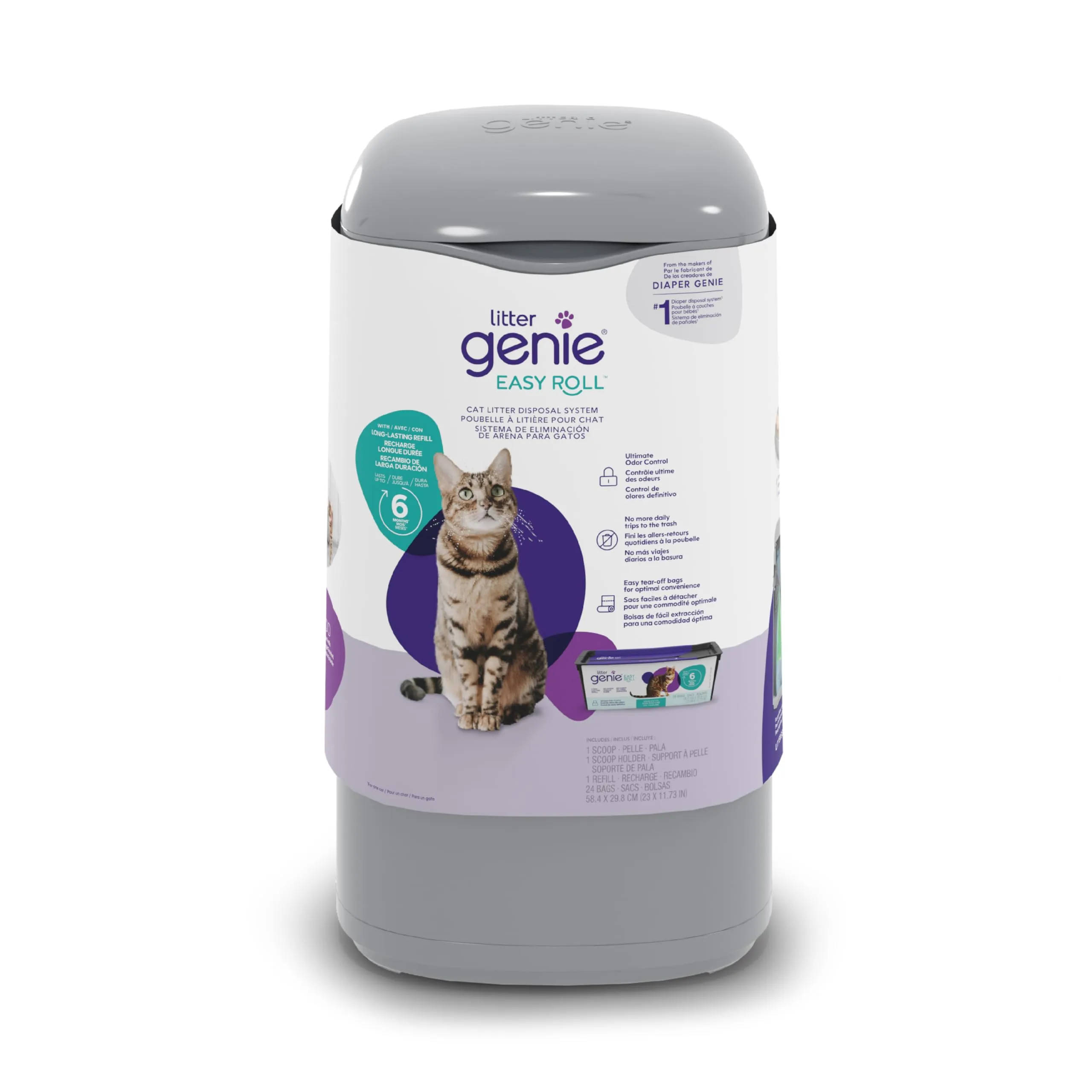 Litter Genie Easy Roll - Contenitore Lettiera - 12 Sacchi / 3 Mesi