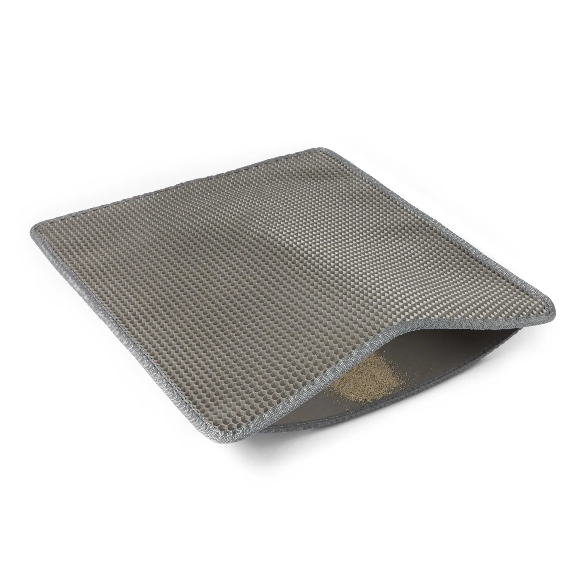 Amazon Basics, Tappetino per lettiera per Gatti a Doppio Strato, Grigio, 76cm x 61cm