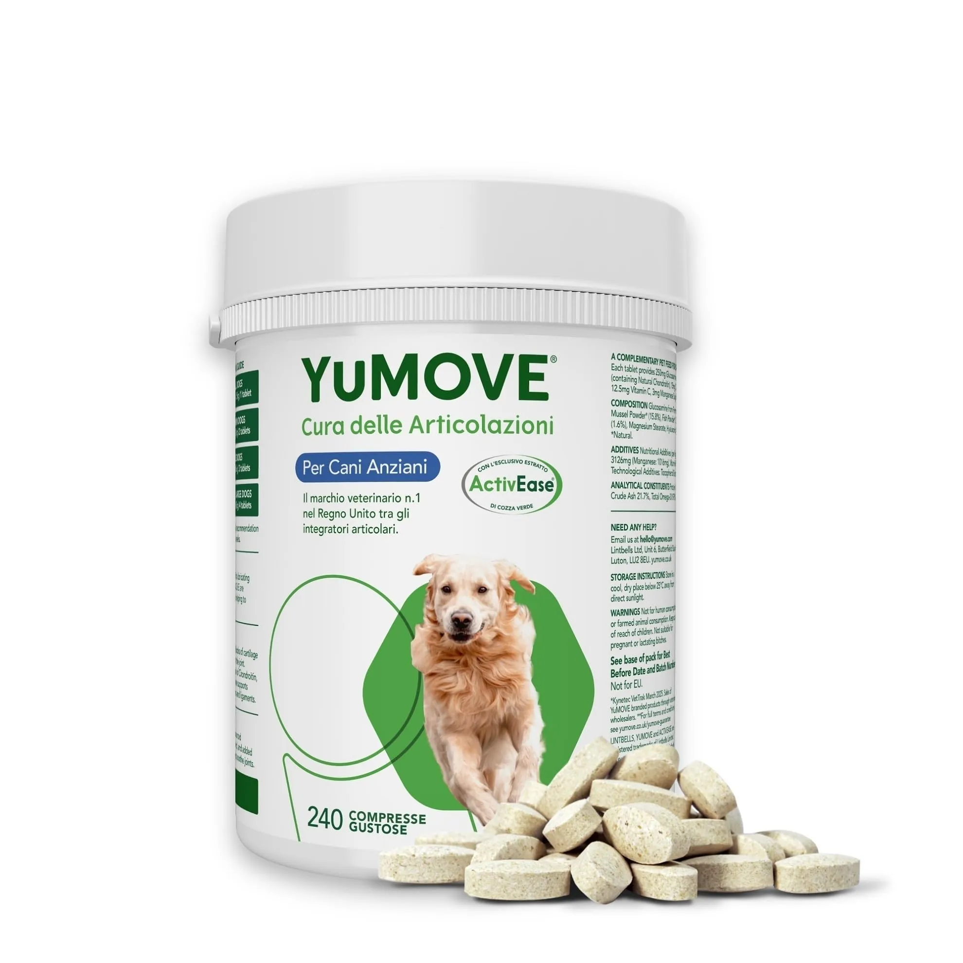 Yumove Integratore Articolazioni Cane Senior 8+ – 240 Compresse ActivEase