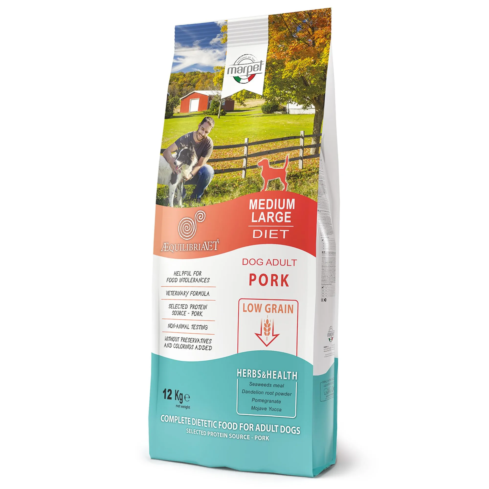 Marpet AequilibriaVet Maiale Low Grain Medium Large Diet, cani adulti, 12kg