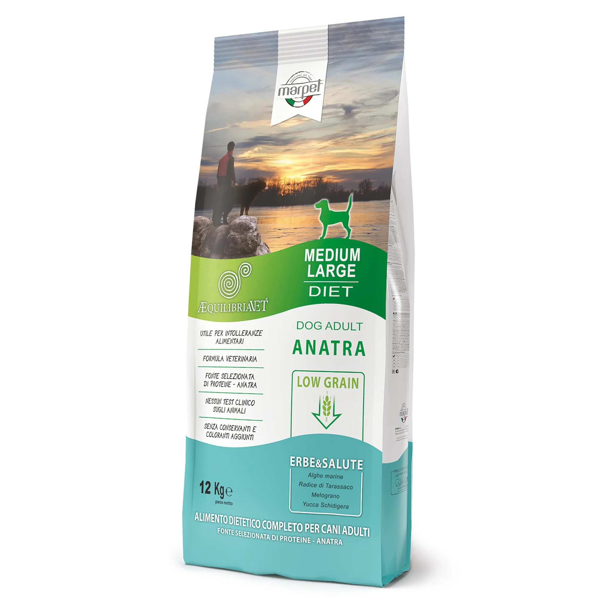Marpet AequilibriaVet Anatra Low Grain Medium Large Diet, cani adulti, 12kg