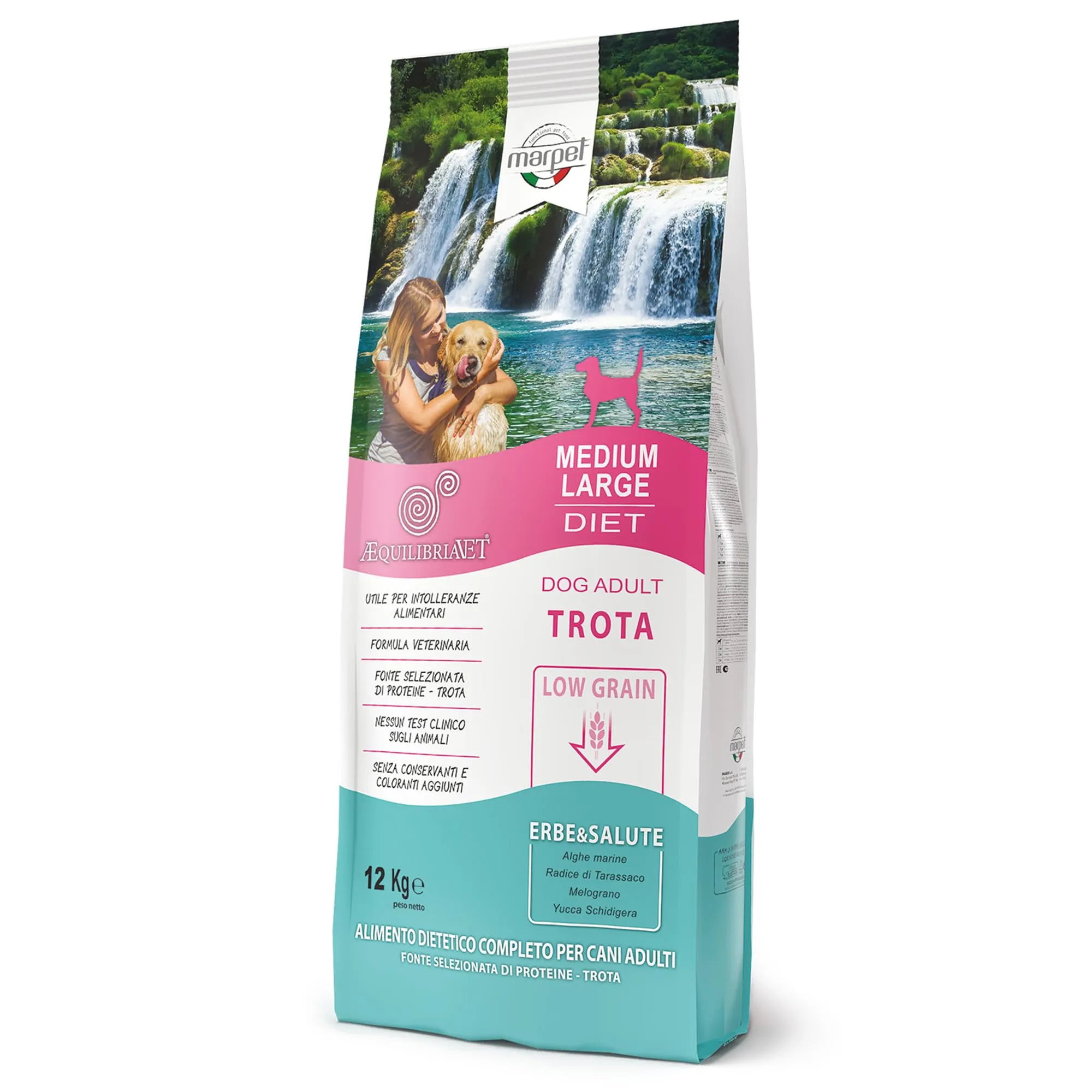 Marpet AequilibriaVet Trota Low Grain Medium Large Diet, cani adulti, 12 kg