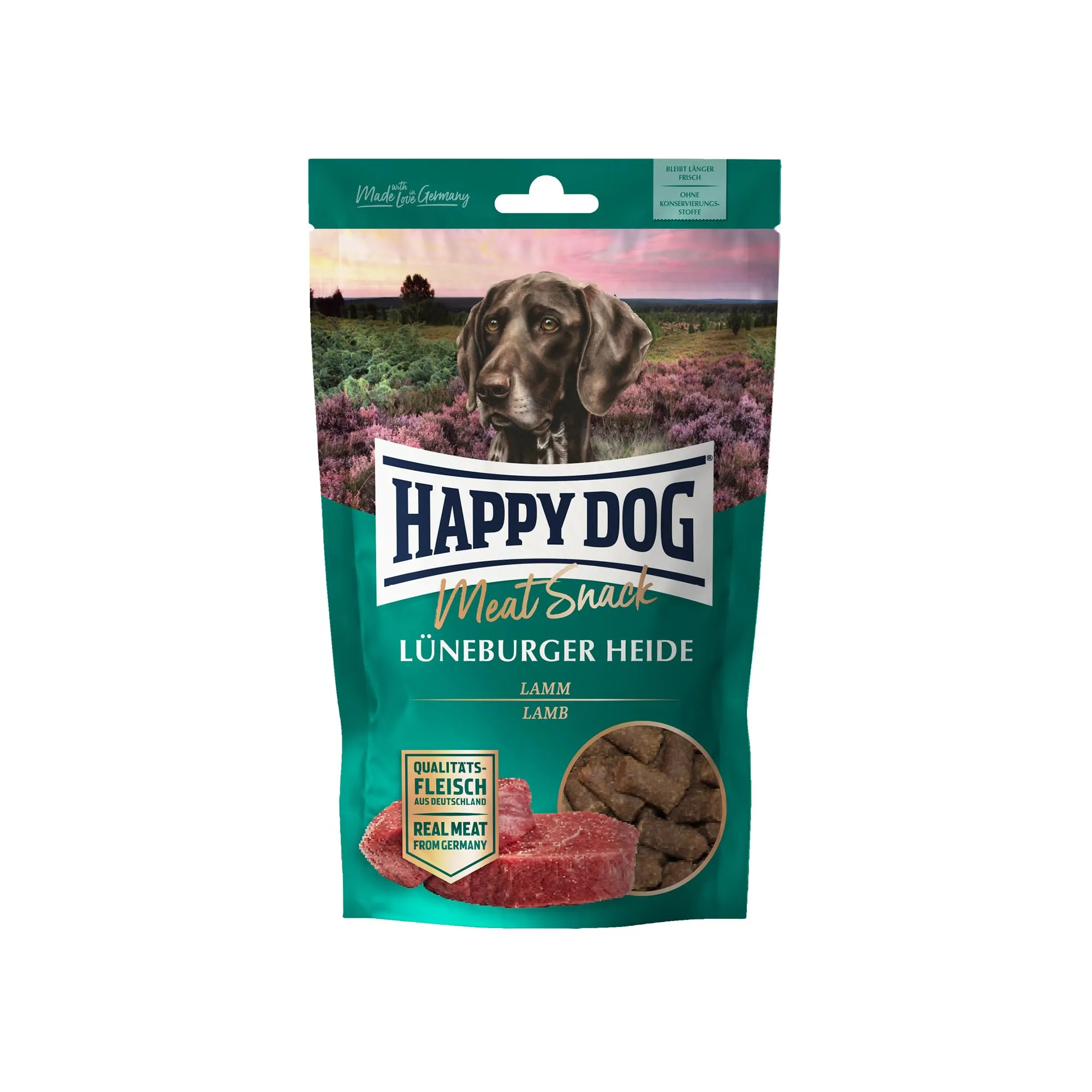 Happy Dog 60700 – Meat Snack Lüneburger Heide – Deliziosi per cani sensibili in carne di agnello secca, contenuto 75 g