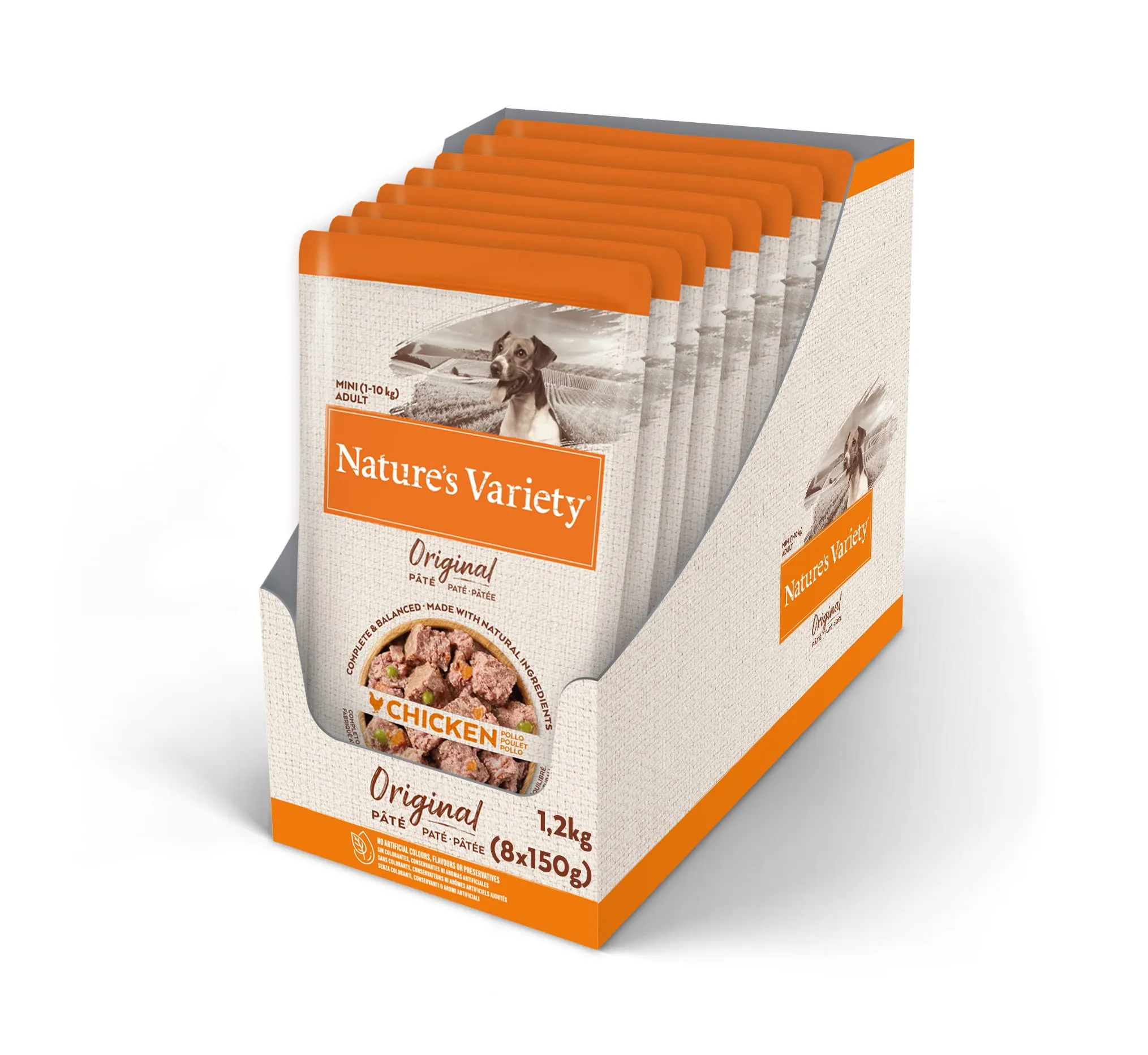 Nature's Variety Original No Grain Paté per Cani Adulti Mini con Pollo 150 g x 8