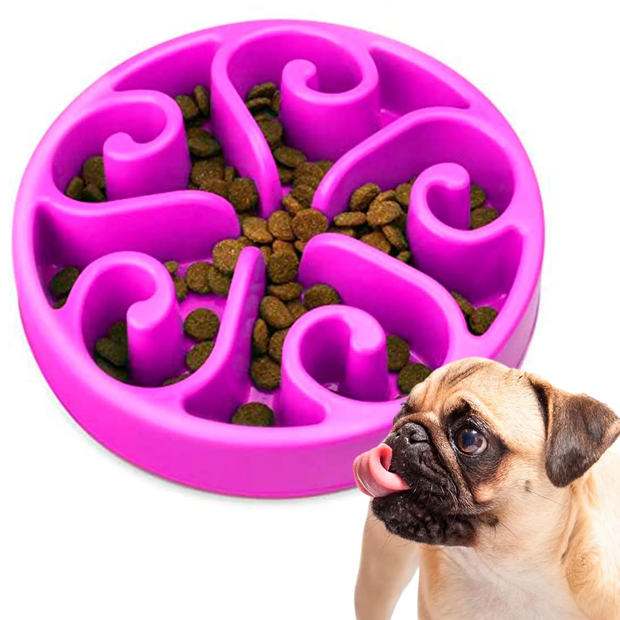 Edipets, Ciotola Anti Ingozzamento, Ciotole per Cani, Interattiva, per Animali Domestici, di Medie e Grandi Dimensioni (Viola)
