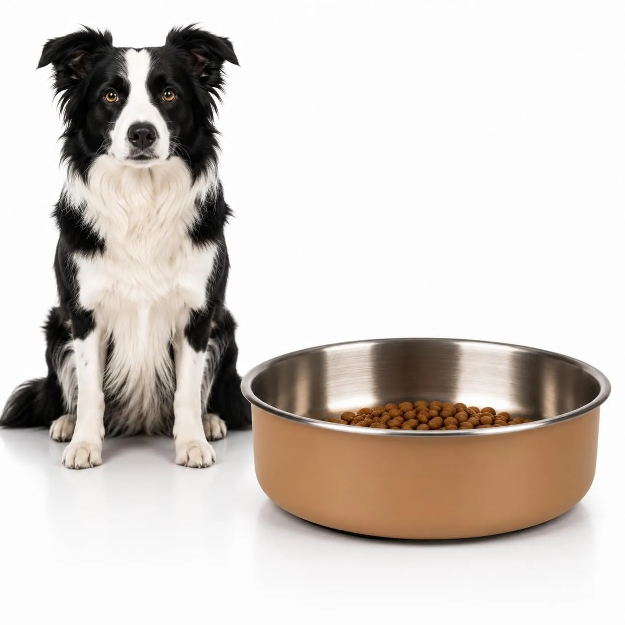 ciotola per cani - ciotola Yumi beige premium in acciaio inox - antiscivolo - 870ml
