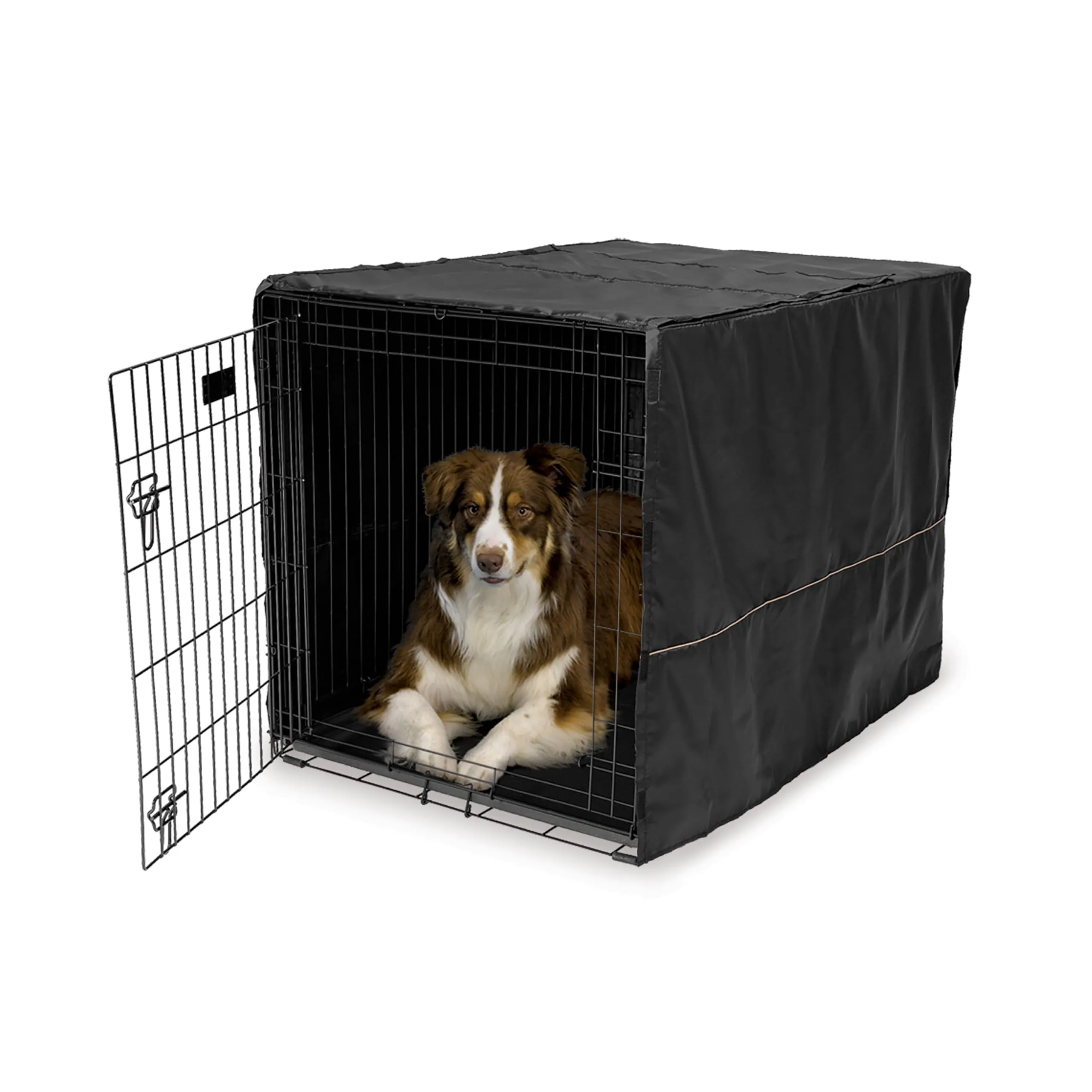 MidWest Homes for Pets Copertura per gabbia per cani grandi, in poliestere nero, adatta alla maggior parte delle casse da 106 cm, lavabile in lavatrice, riduce l'abbaiare e la masticazione