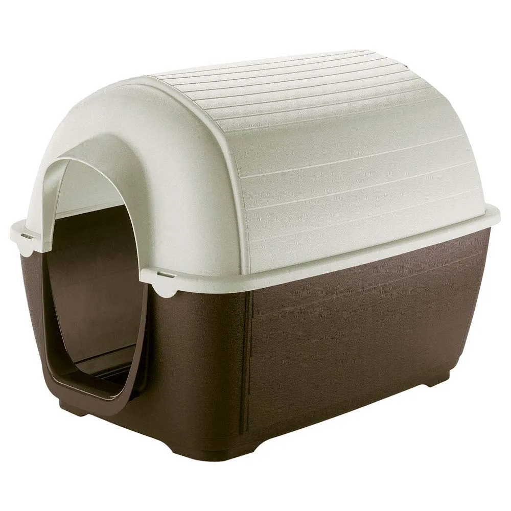 Ferplast Cuccia da Esterno per Cani Kenny 07 Casetta per Cani in Resina Termoplastica Resistente Urti e Raggi UV, Sistema di Drenaggio, Griglia per L'Aerazione, Smontabile, 80 X 111,6 X 80 cm