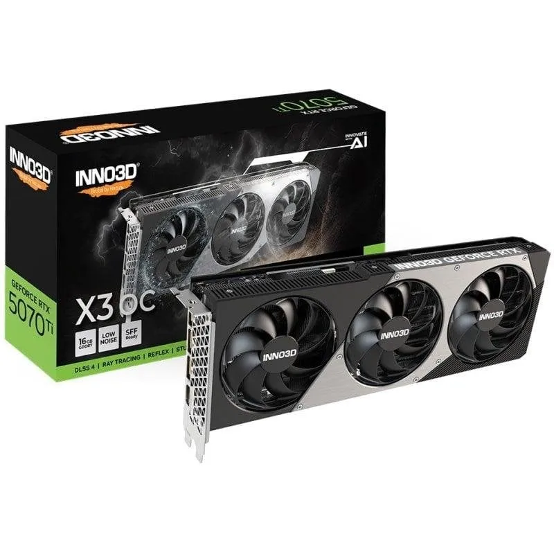 Scheda Grafica Inno3D GeForce RTX 5070 Ti X3 OC 16GB GDDR7 Reflex 2 RTX AI DLSS4