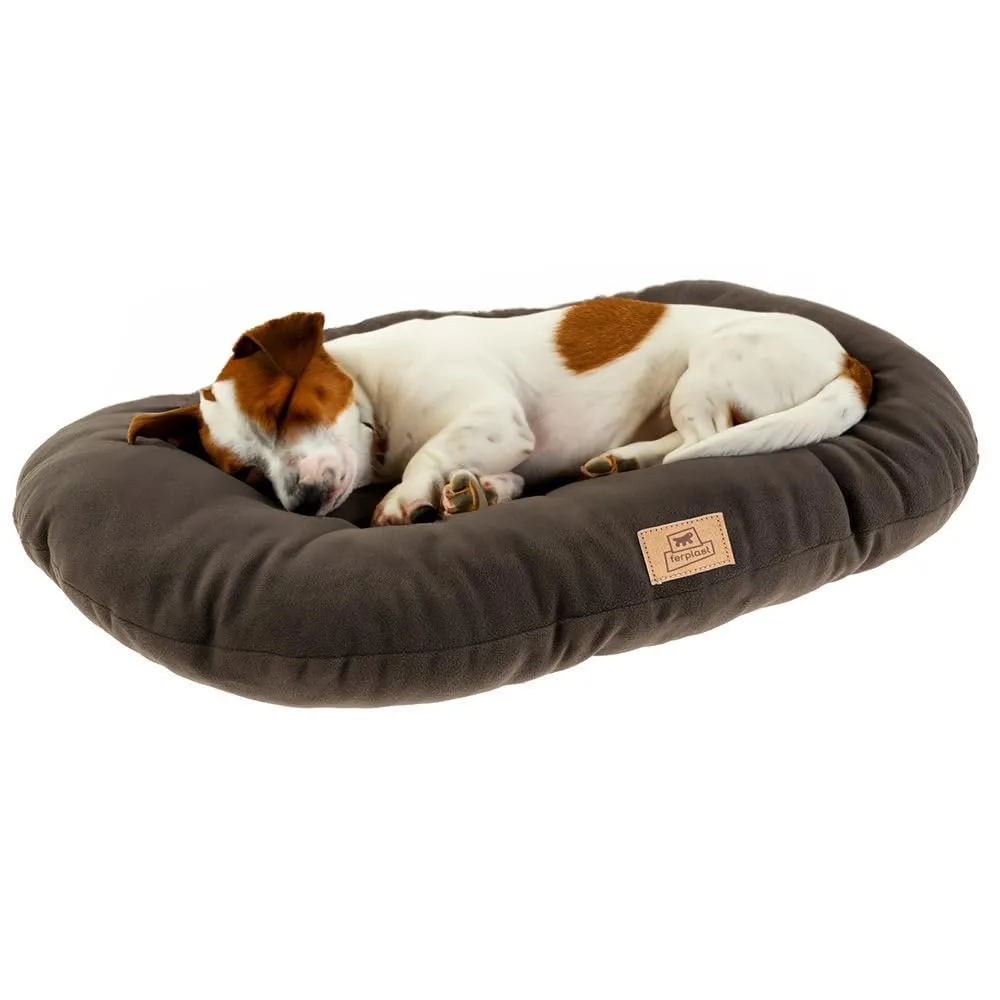 Ferplast Cuscino Cane e Gatto RELAX MICROFLEECE, Cuccia in Caldo e Soffice Micropile per Taglia Media, Lettino per Cani Lavabile, 78 x 50 x 12 cm. Marrone
