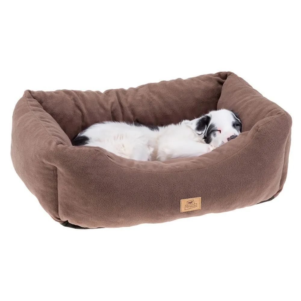 Ferplast Cuscino Cane e Gatto COCCOLO MICROFLEECE, Cuccia in Caldo e Soffice Micropile per Taglia Piccola, Lettino per Cani Lavabile, 66 x 50 x 20 cm. Grigio Tortora