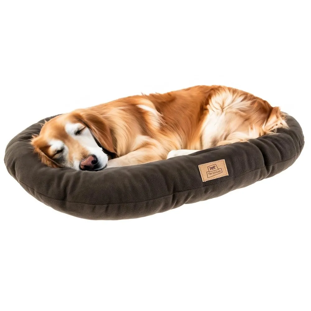 Ferplast Cuscino Cane e Gatto RELAX MICROFLEECE, Cuccia in Caldo e Soffice Micropile per Taglia Grande, Lettino per Cani Lavabile, 100 x 63 x 12 cm. Marrone