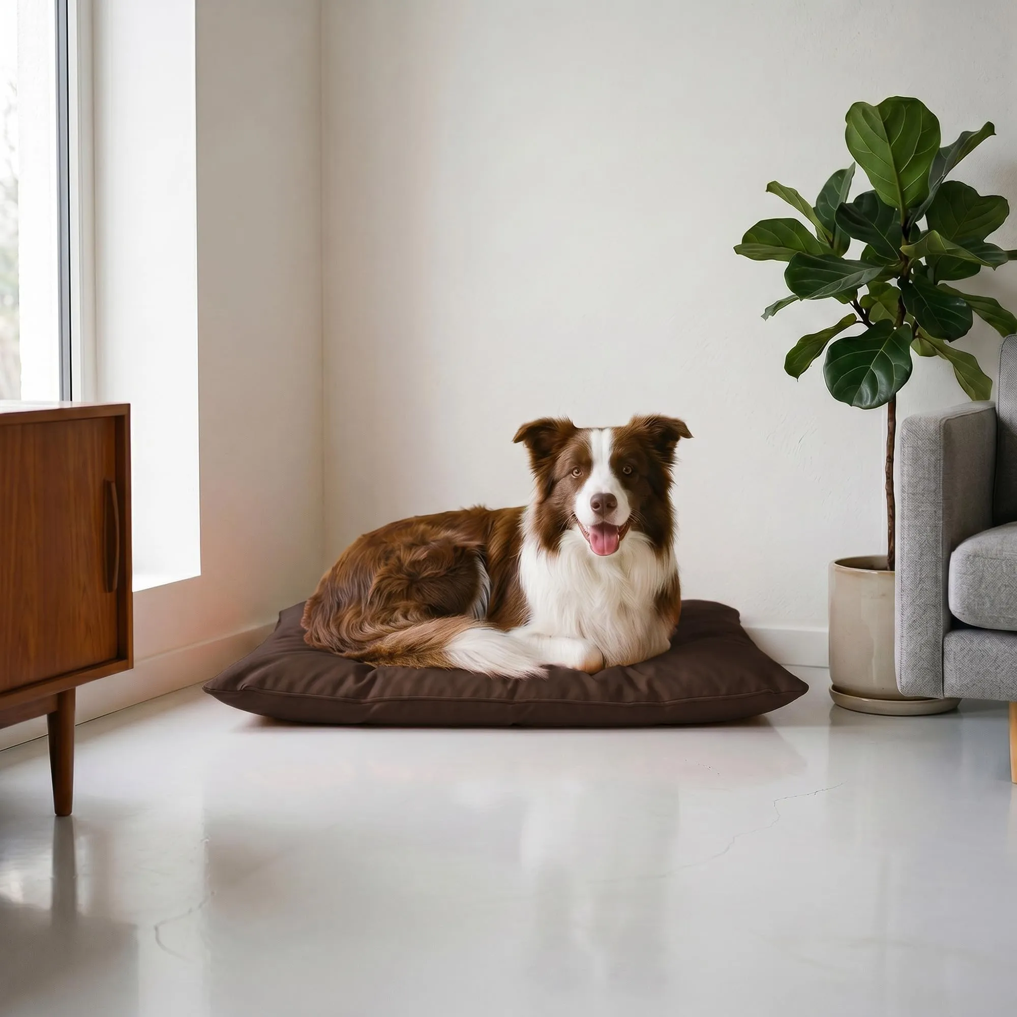 Maxy Cuscinone Cane e Gatto ELEGANT – Cuscino per Animali Domestici Imbottito e Trapuntato, in Microfibra, 60x100 cm, Materassino Morbido e Confortevole per Cani Taglia Piccola/Media/Grande, Marrone