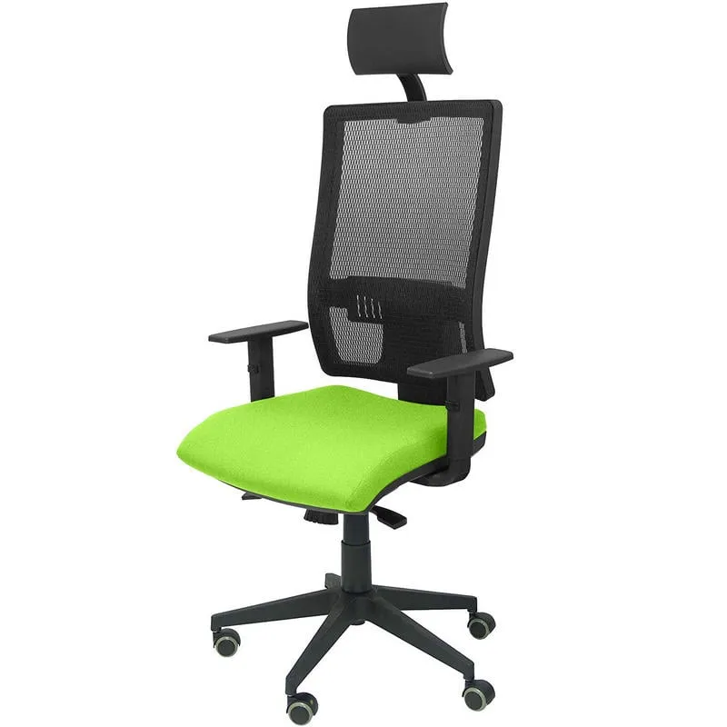 Sedia da ufficio Piqueras y Crespo Horna Bali Nera/Verde pistacchio