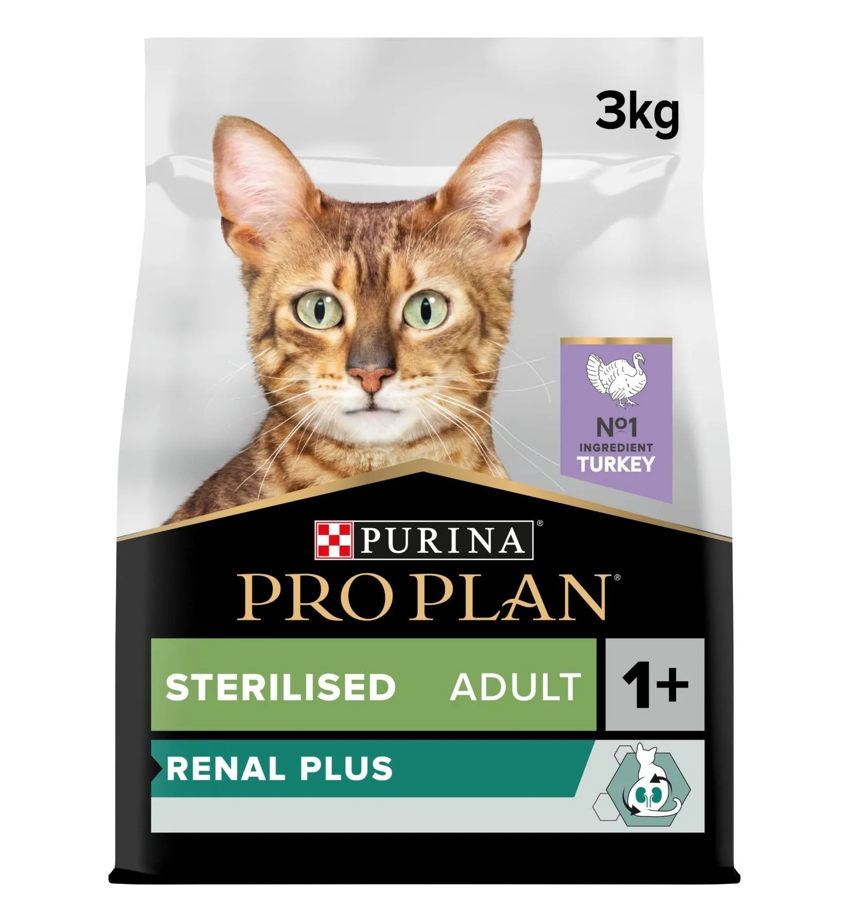 Purina Pro Plan Sterilised Renal Plus Crocchette Gatti Adulti Ricco in Tacchino 3kg