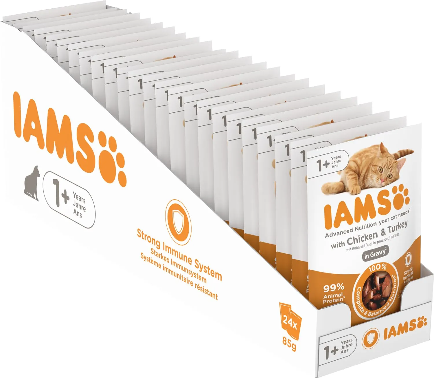 IAMS Delights - Cibo umido per gatti con pollo e tacchino, 24 x 85 g