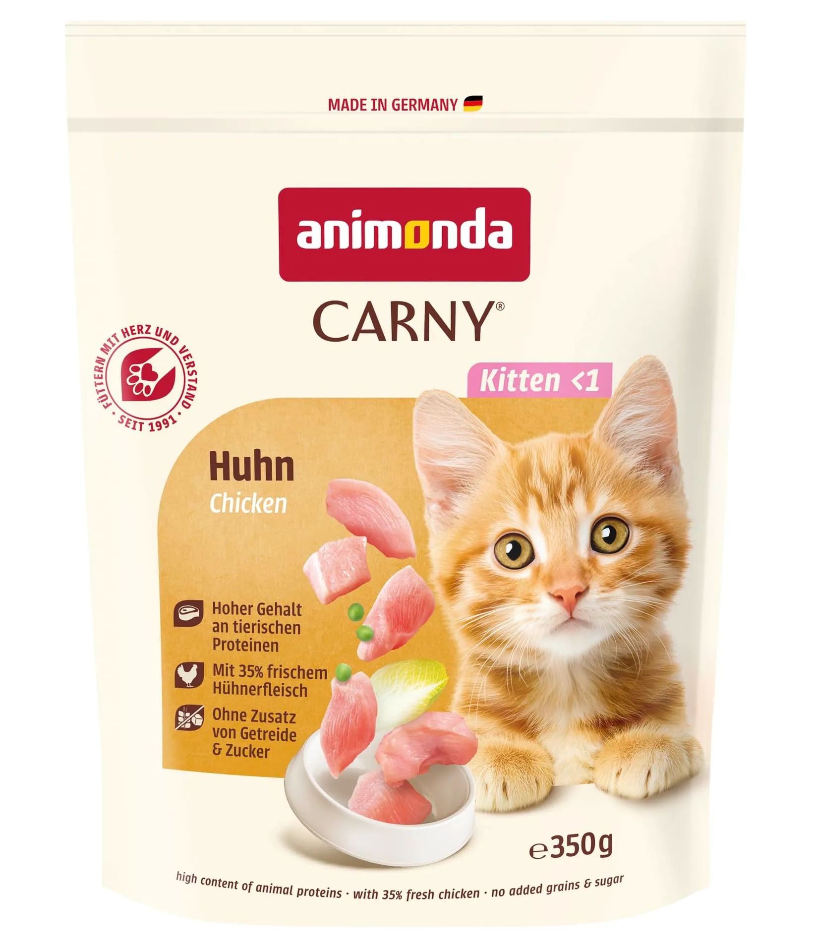 animonda Carny Kitten, Croccantini Gatto, senza zucchero e senza cereali, Pollo 350 g