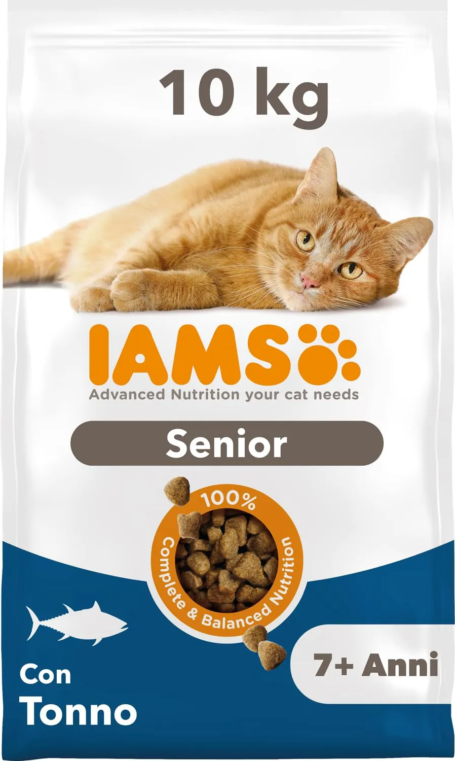 IAMS Senior - Cibo secco per gatti anziani con tonno, 10 kg