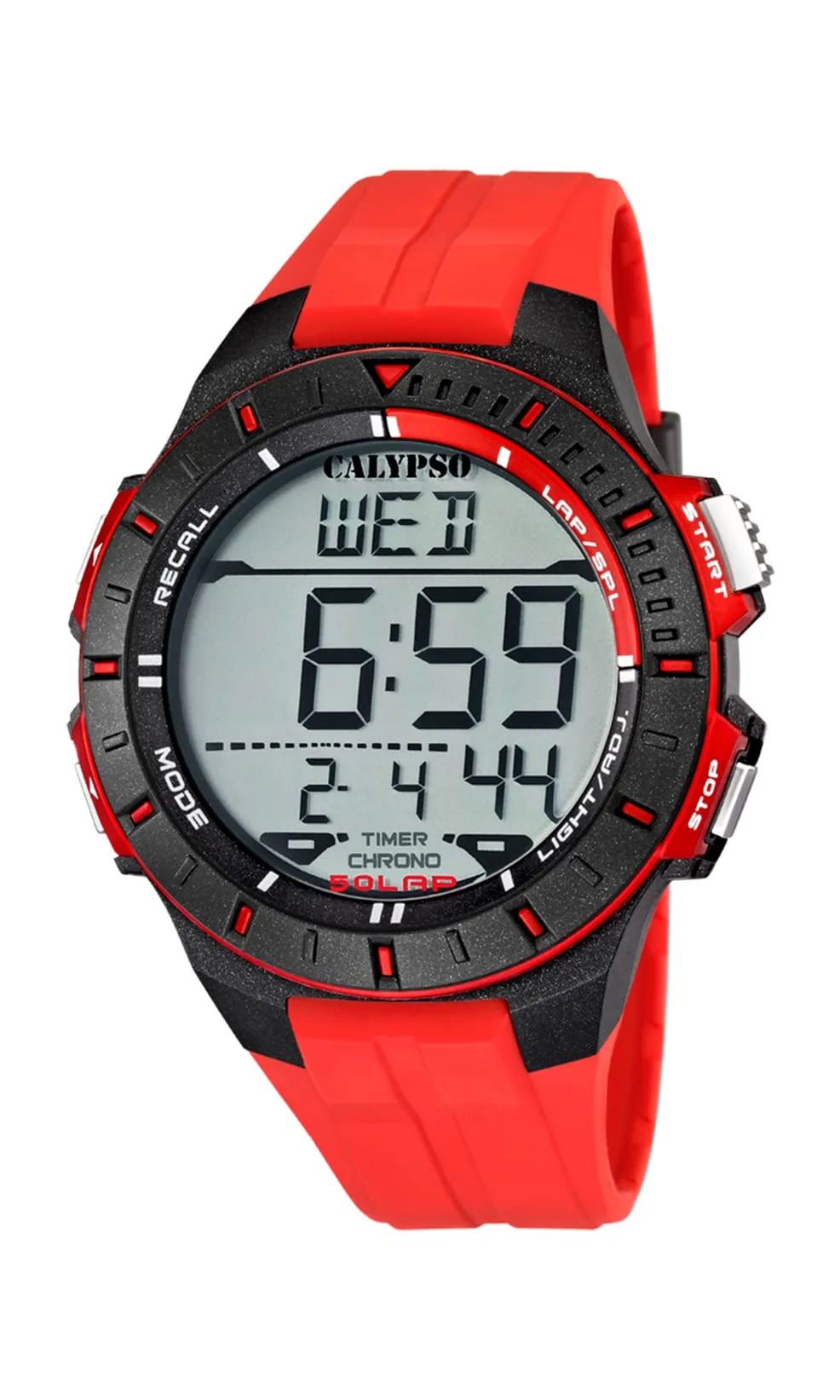 Calypso Orologio Digitale Uomo in Gomma Rosso Orologio Sportivo Uomo