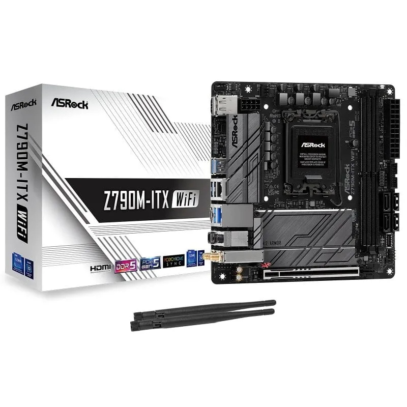 Scheda madre ASRock Z790 Intel Z790 Socket 1700 Mini ITX Z790M-ITX WiFi DDR5 PCIe 5.0 Wi-Fi 6E LAN 2.5GbE
