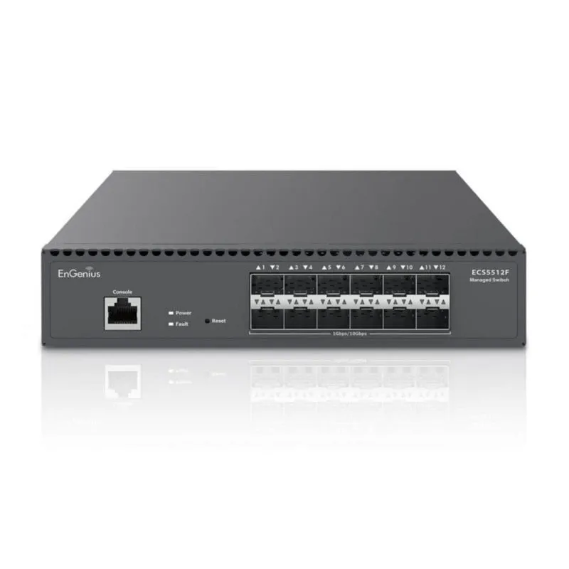 Switch EnGenius ECS5512F Gestito L2+ 12 Porte SFP+ 240 Gbit/s Switch EnGenius ECS5512F Gestito L2+ 12 Porte SFP+ 240 Gbit/s
