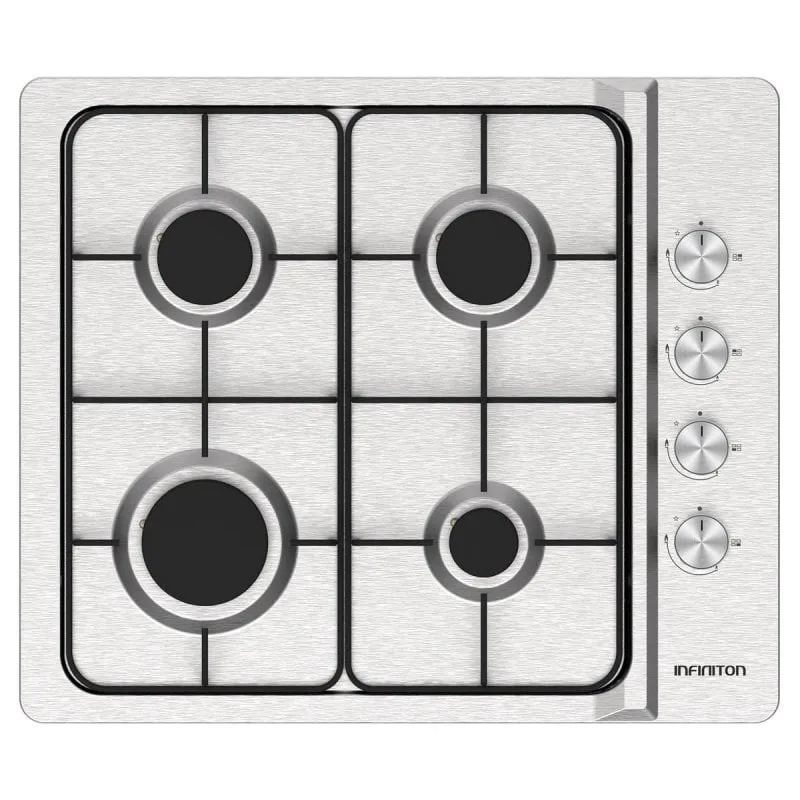 Piano Cottura Gas Infiniton GAS4BNAI 4 Fuochi Acciaio Inox 60 cm Piano Cottura Gas Infiniton GAS4BNAI 4 Fuochi Acciaio Inox 60 cm