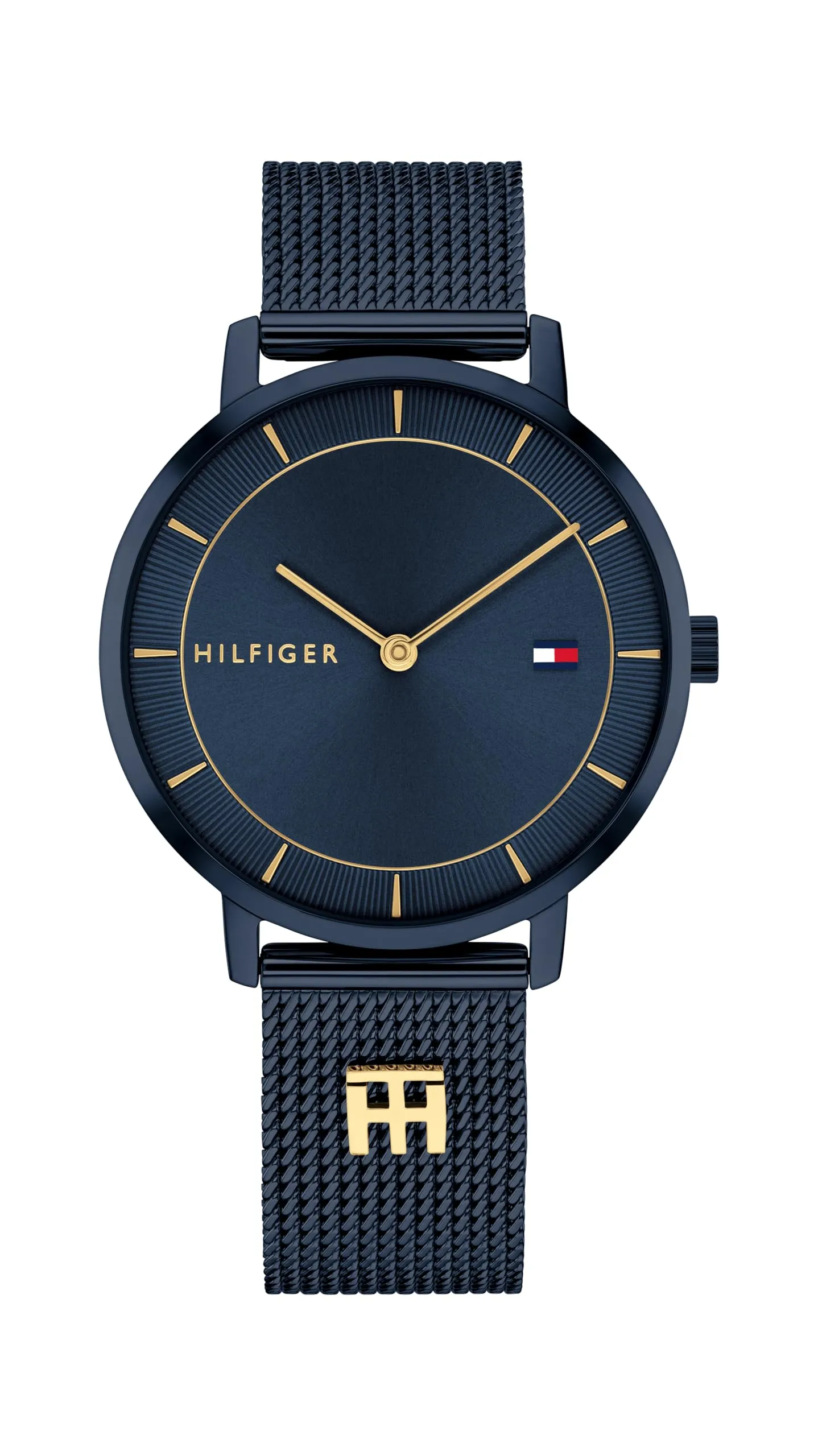 Tommy Hilfiger Orologio Con Movimento Al Quarzo A Due Lancette da Donna con Cinturino in Maglia Metallica in Acciaio Inossidabile Blu Navy - 1782740