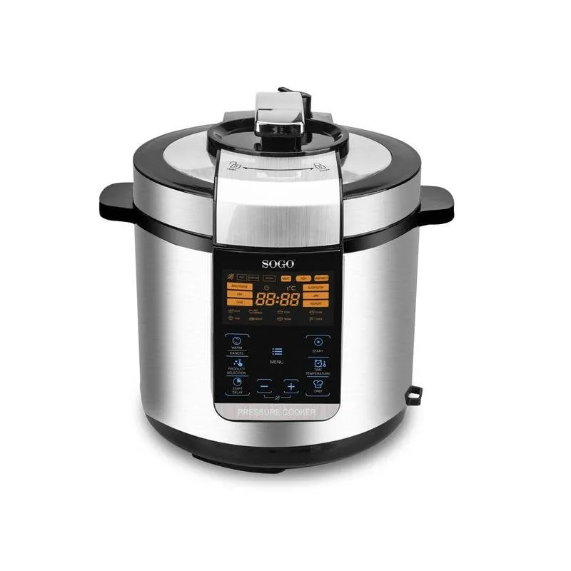 Pentola a pressione SOGO OLL-SS-10610 6L 1000W 17 Programmi Acciaio Inox Display Digitale