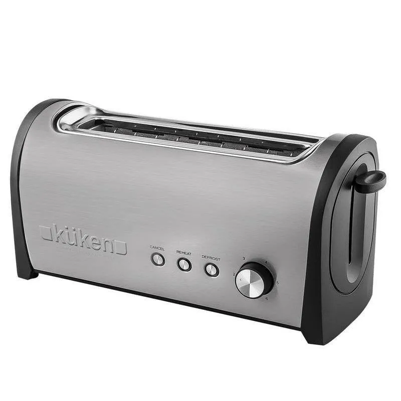 Tostapane Küken 33623 1 fessura lunga 1000 W, 6 livelli, scongelamento, nero e acciaio inox