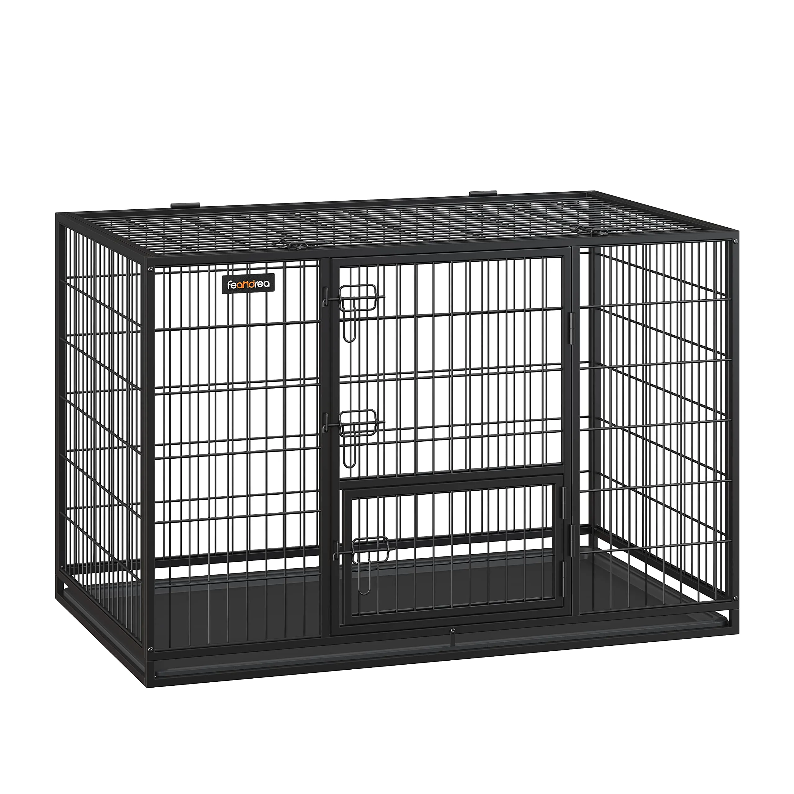 Feandrea Gabbia per Cani, Doppia Porta Rimovibile, 122 x 74,5 x 80,5 cm