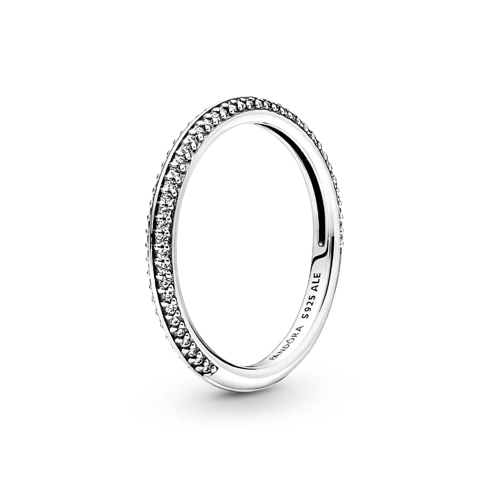 PANDORA ME Anello con pavé in argento Sterling con zirconia cubica trasparente, 58