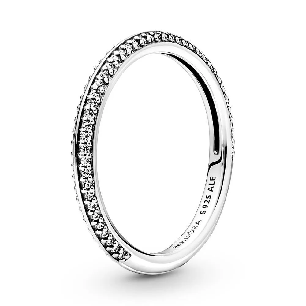 PANDORA ME Anello con pavé in argento Sterling con zirconia cubica trasparente, 62