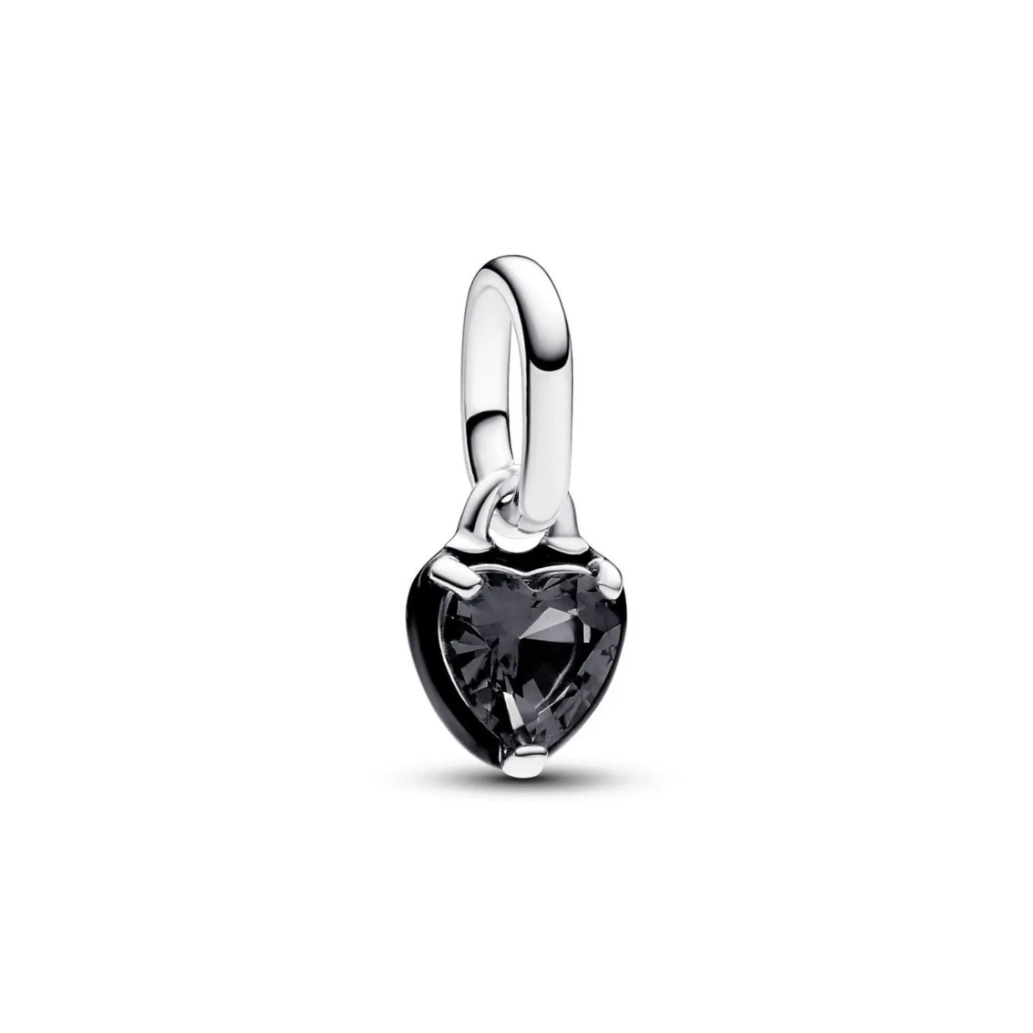 PANDORA ME Mini pendente con cuore in argento Sterling con cristallo nero e smalto nero