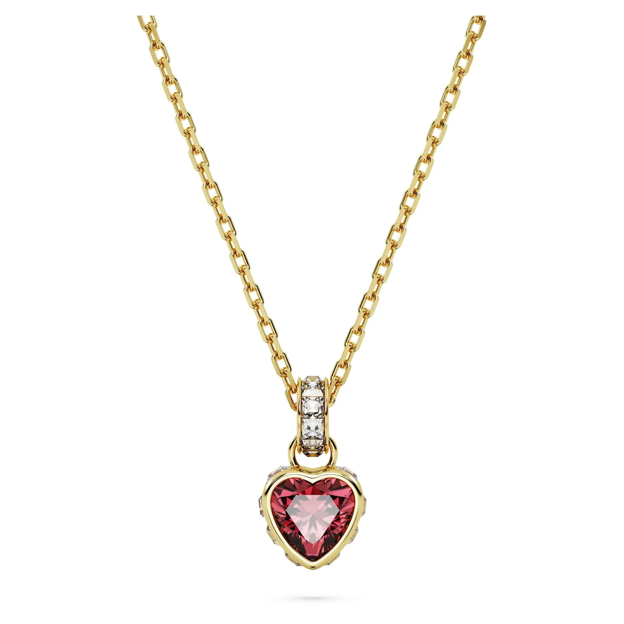 Swarovski Pendente Stilla, Cuore, Rosso, Placcato color oro