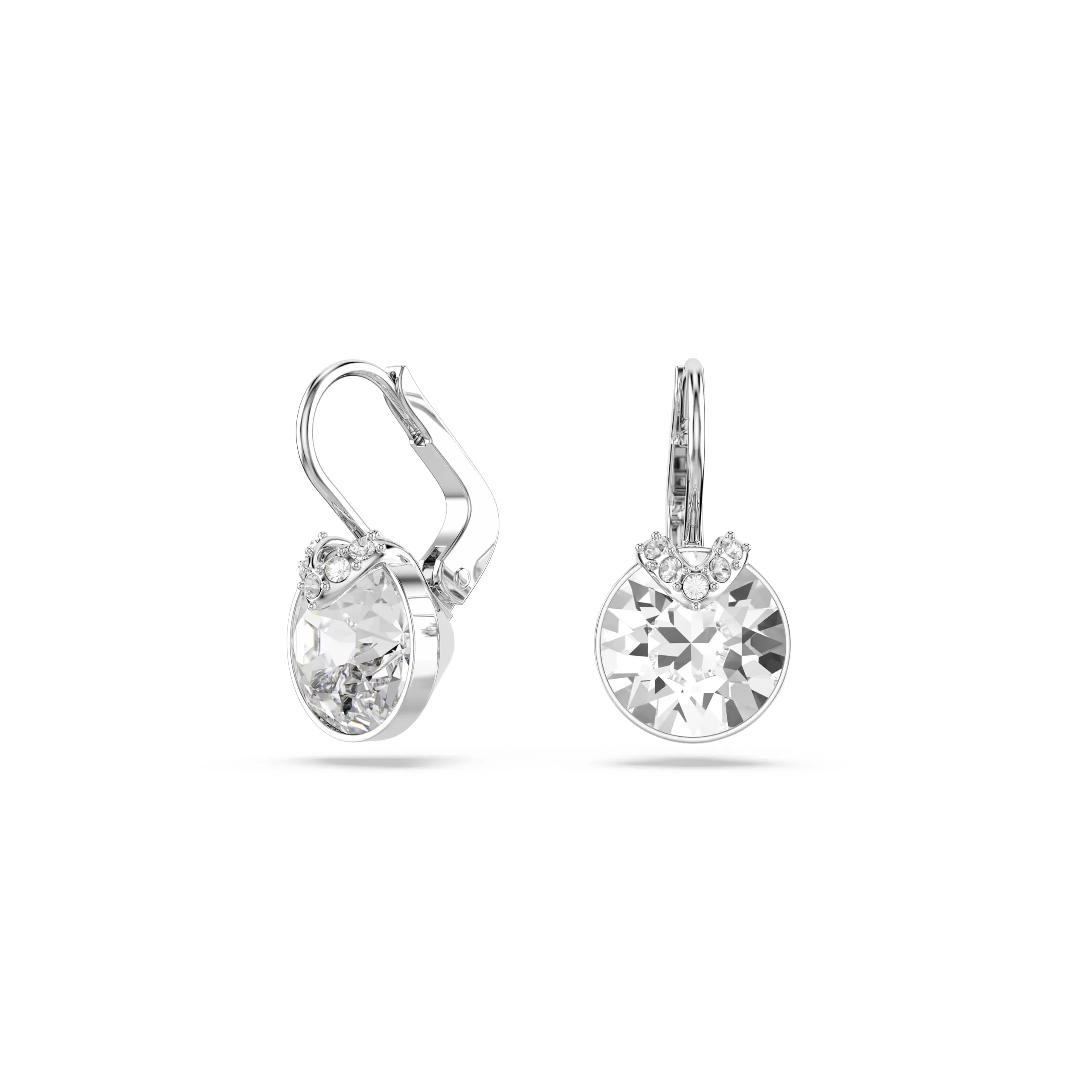 Swarovski Orecchini pendenti Bella V, Taglio Round, Bianchi, Placcato rodio