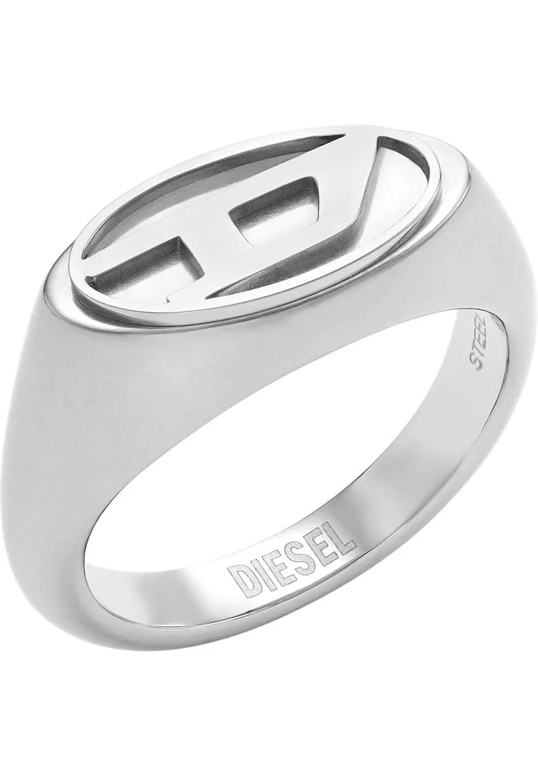 Diesel Anello da uomo in acciaio inox 32025878, misura unica, Acciaio inossidabile, Nessuna pietra preziosa, Tono argento