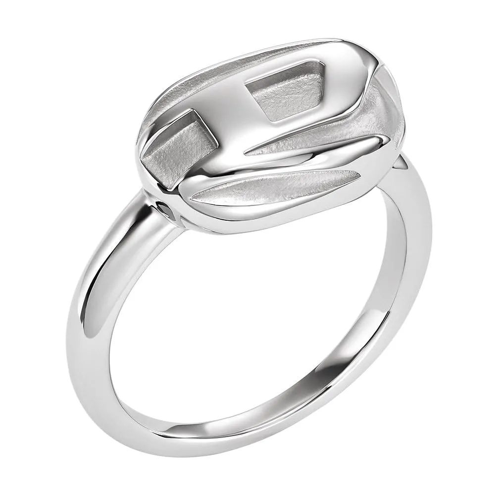 Diesel Anello con sigillo da uomo in acciaio, DX148504011.5