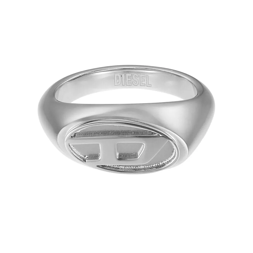 Diesel Anello da uomo in acciaio inox, DX14750407, Acciaio inossidabile, Nessuna pietra preziosa, Tono argento