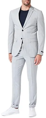 JACK & JONES Male JPRFRANCO Super Slim Fit Blazer e Pantaloni Monopetto, Grigio Chiaro/Checks: Super Slim Fit, 54