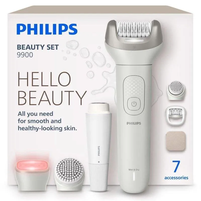 Epilatore Philips Beauty Set 9900 BRE738/00 senza Fili 2 Velocità 7 Testine Wet & Dry