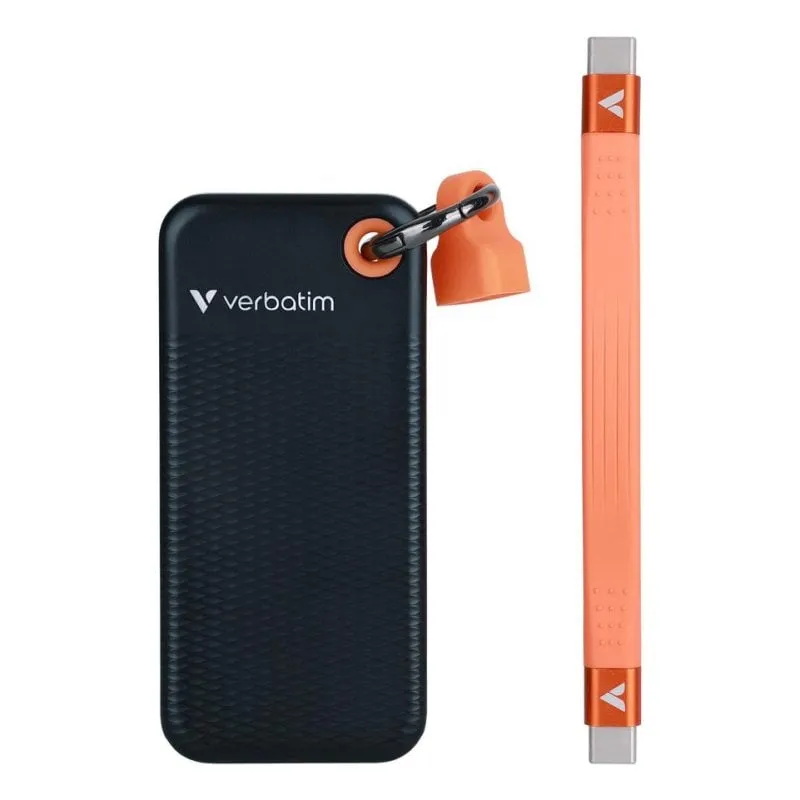Disco Rigido Verbatim Pocket SSD 256GB USB Tipo C 10GB/s Nero Arancione