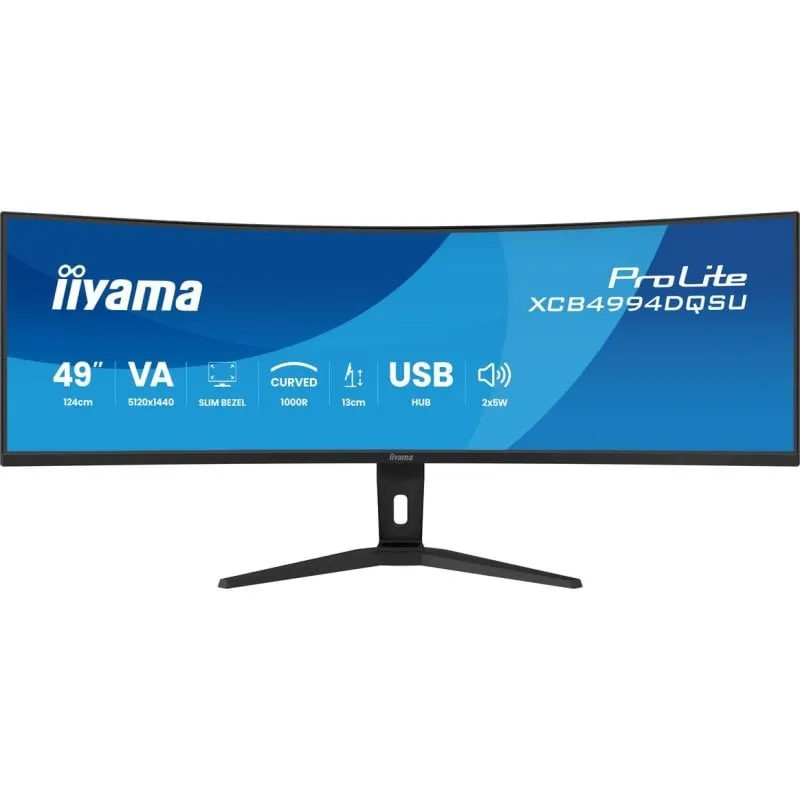 Monitor PC iiyama ProLite XCB4994DQSU-B1 49" Dual QHD 120Hz VA Curvo HDR10 Regolabile
