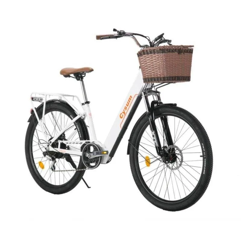 Bicicletta Elettrica Cysum Cityrun-26 250W 36V 10Ah 26 Bianco