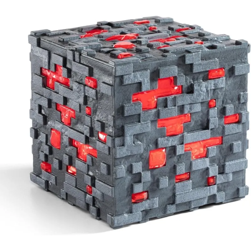 Replica Redstone Ore Minecraft The Noble Collection 10 cm Illuminazione