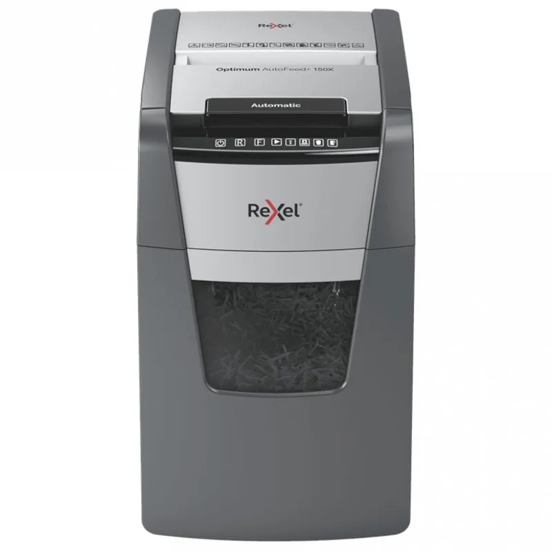 Rexel Optimum AutoFeed+ 150X A distruggi documenti Triturazione incrociata 55 dB 22 cm Nero, Grigio