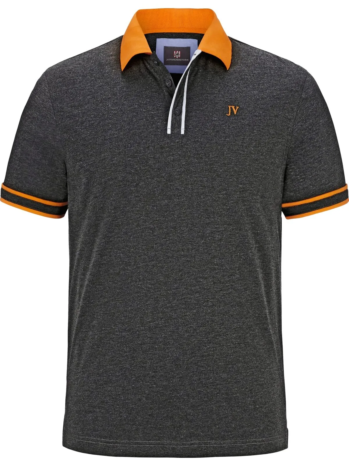 Jan Vanderstorm Polo da uomo Isfried, grigio scuro, XL