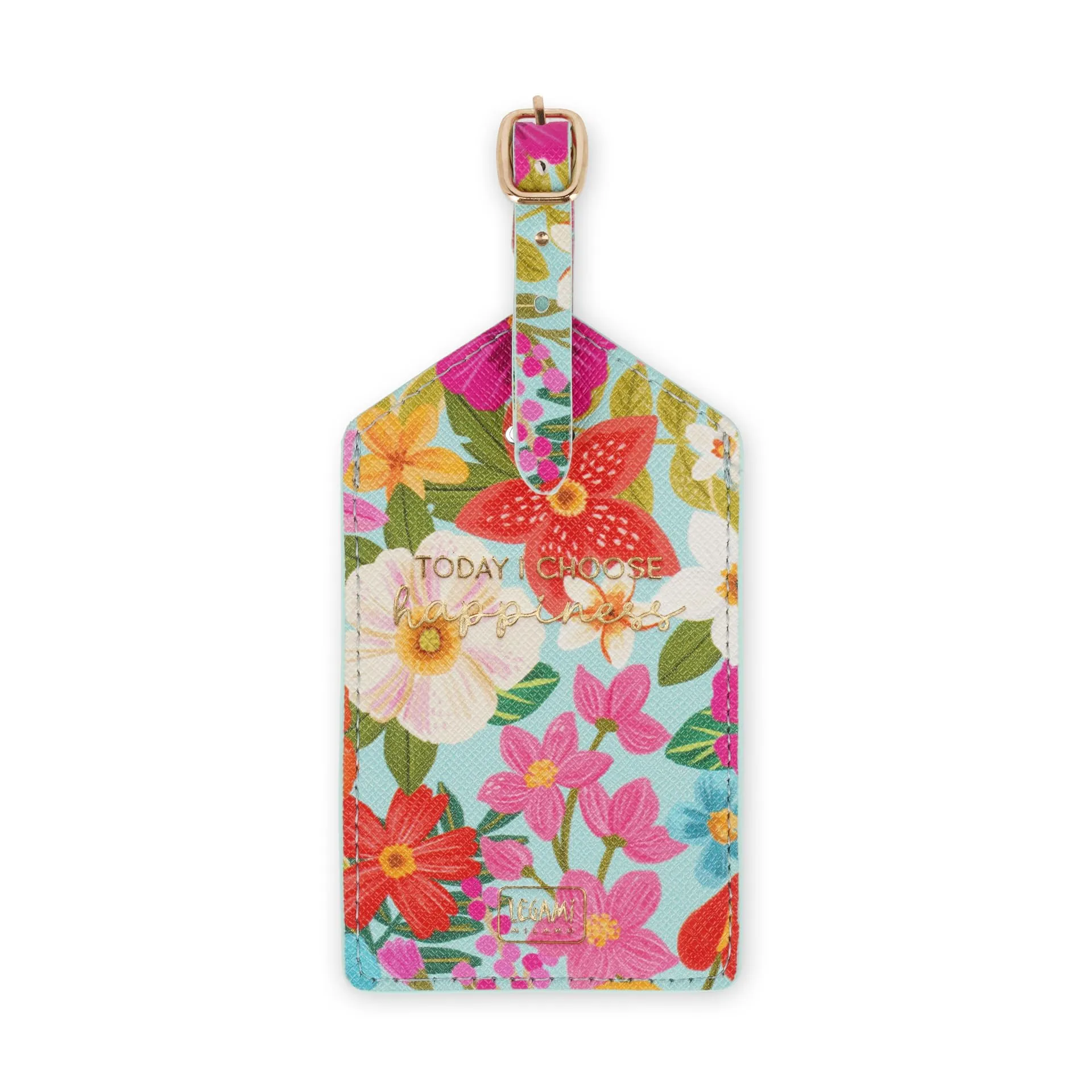 Legami - Etichetta Bagaglio, Luggage Tag per Valigia, Accessorio per Viaggio Aereo Crociera Treno, Tag del Bagaglio per Proteggi Dati in Pelle PU e Microfibra, Flowers