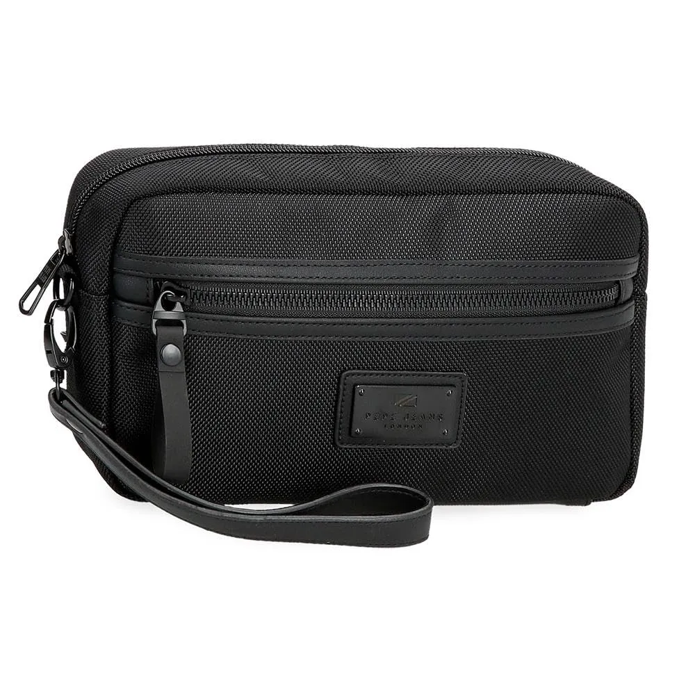 Pepe Jeans Blackmore Borsa a Mano Nero 24,5 x 15 x 6 cm Poliestere con dettagli in pelle sintetica 2,21L by Joumma Bags, Nero, Taglia unica, Borsa a mano