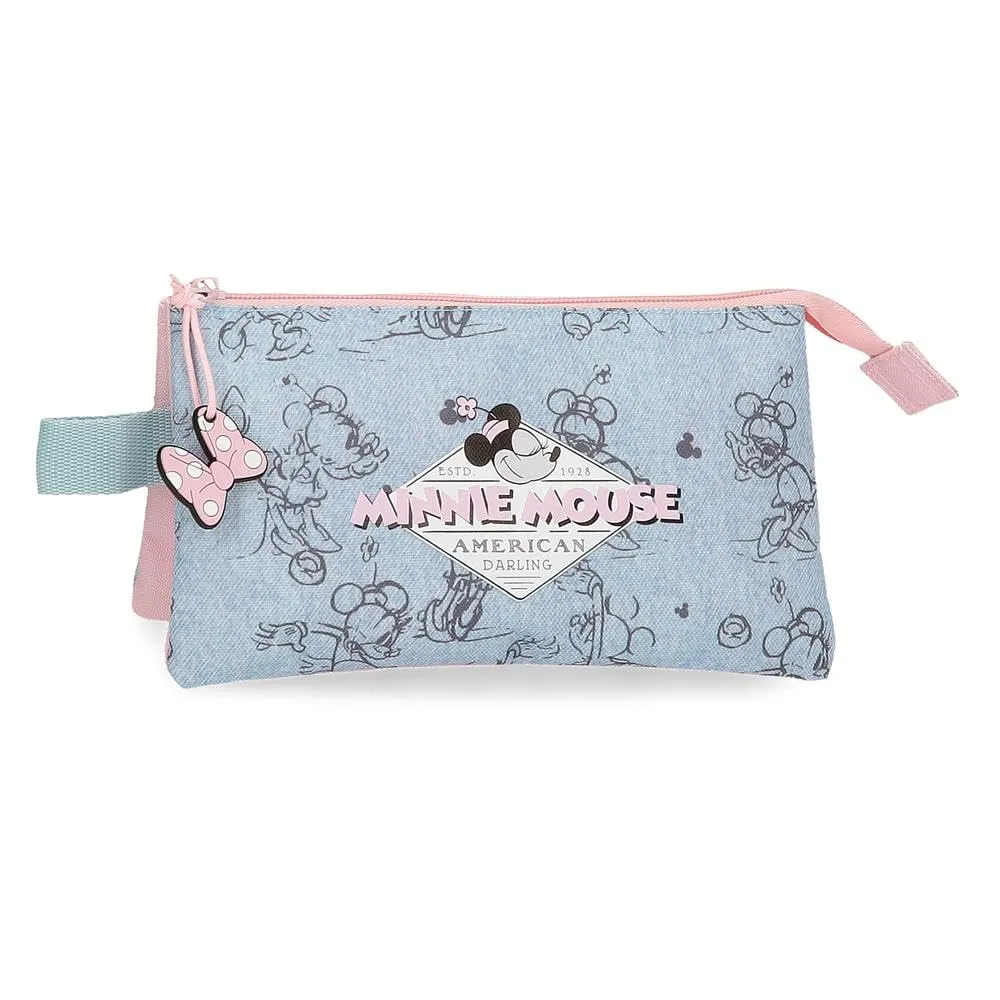 Disney Joumma Bags Minnie American Darling Custodie, tracolla, blu e rosa, organizzare e trasportare le matite e le penne, vari scomparti., blu, Astuccio